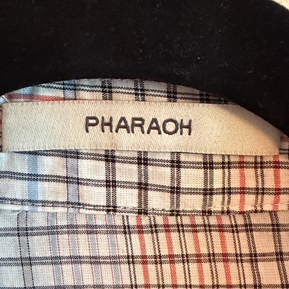 Esme Crop Shirt in Japanese Plaid Marina Button Down by Pharaoh Size Medium - Picture 7 of 10